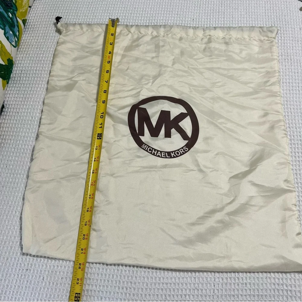 XL Michael Kors Purse Dustbag Draw String Bag‎ Cream & Brown Purse Protector